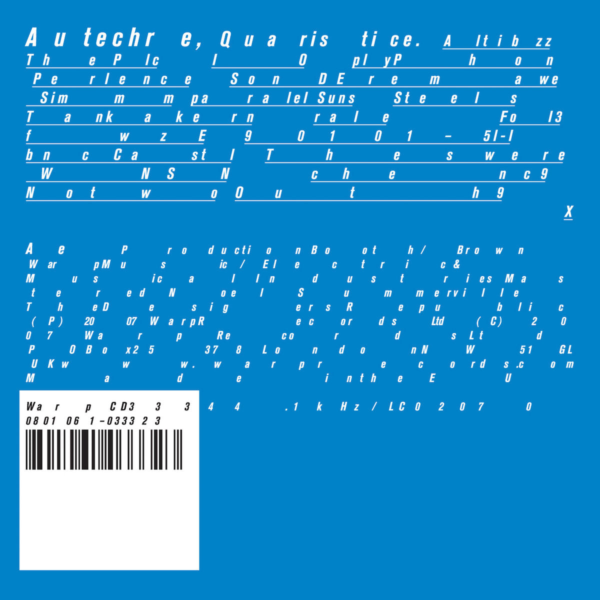 Autechre: Quaristice (Vinyl 2xLP)
