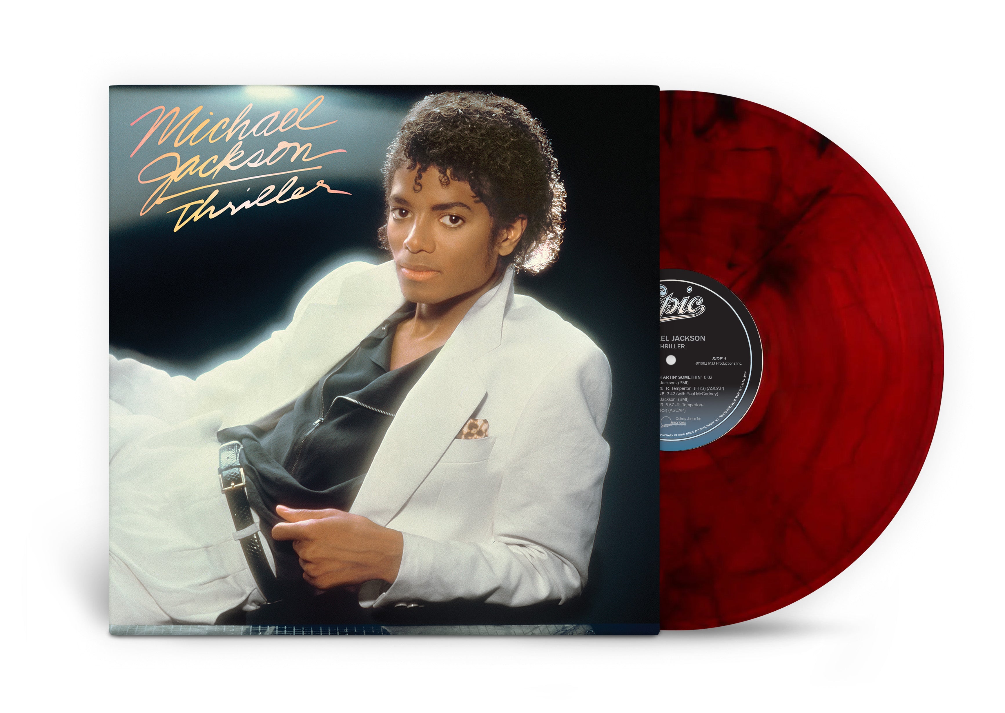 Pre-Order 30/10/26 - Jackson, Michael: Thriller - 2026 Red & Black Marble Reissue (Coloured Vinyl LP)