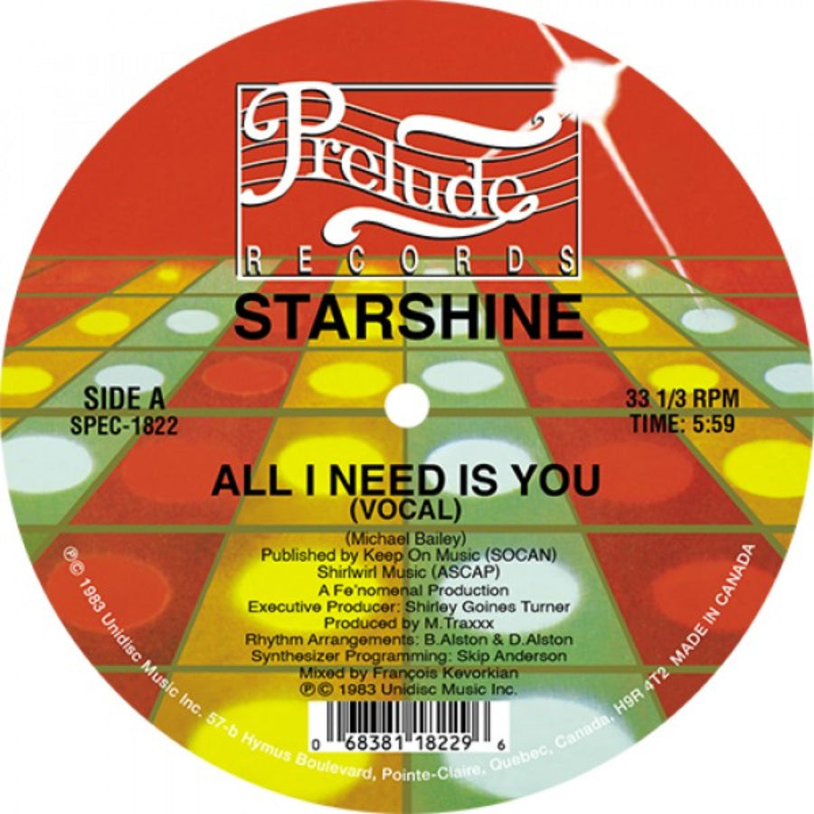 Starshine: All I Need Is You (Coloured Vinyl 12")
