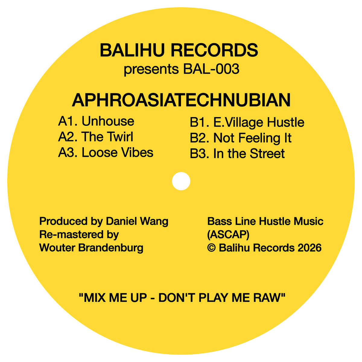Wang, Daniel: Aphroasiatechnubian (Vinyl 12")