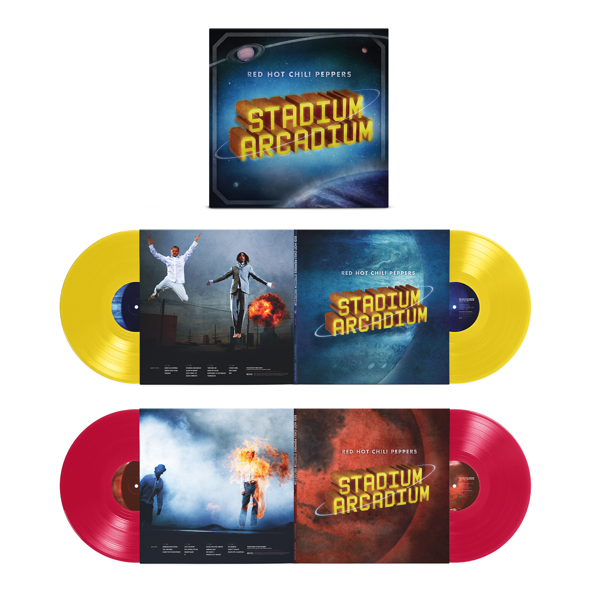 Pre-Order 02/10/26 - Red Hot Chilli Peppers: Stadium Arcadium (20th Anniversary) - Canary Yellow &amp; Apple Red(Coloured Vinyl 4xLP)