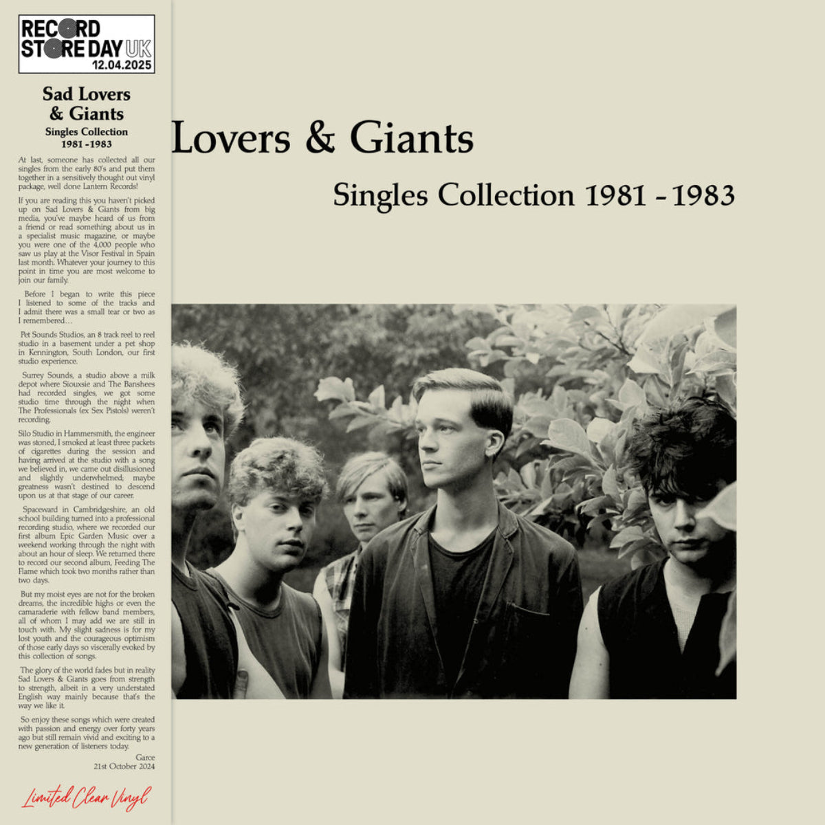 Sad Lovers & Giants: Singles Collection 1981-1983 (Coloured Vinyl LP)